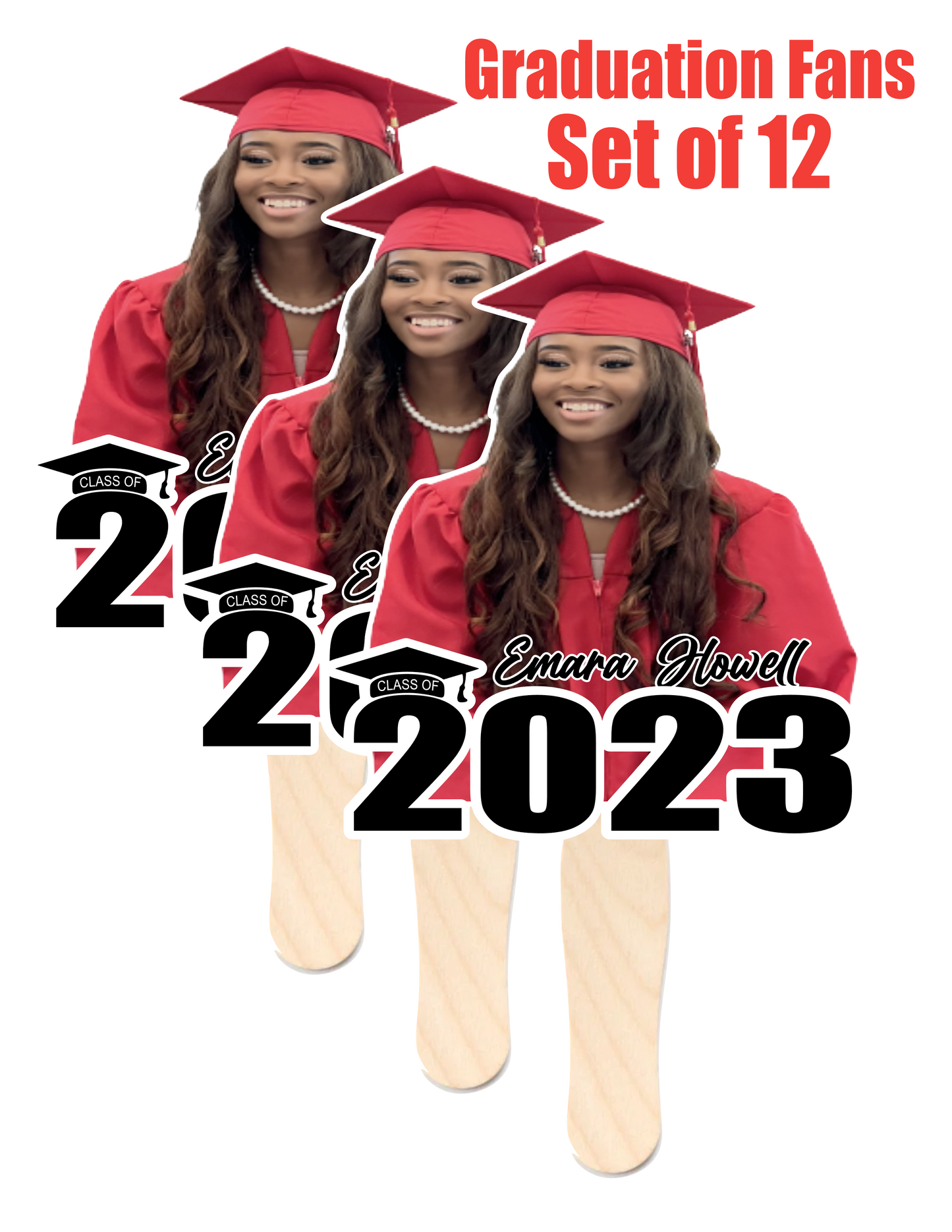 Graduation Fans Set of 12 | Graduation Fans | Jazzy Blingin Teez