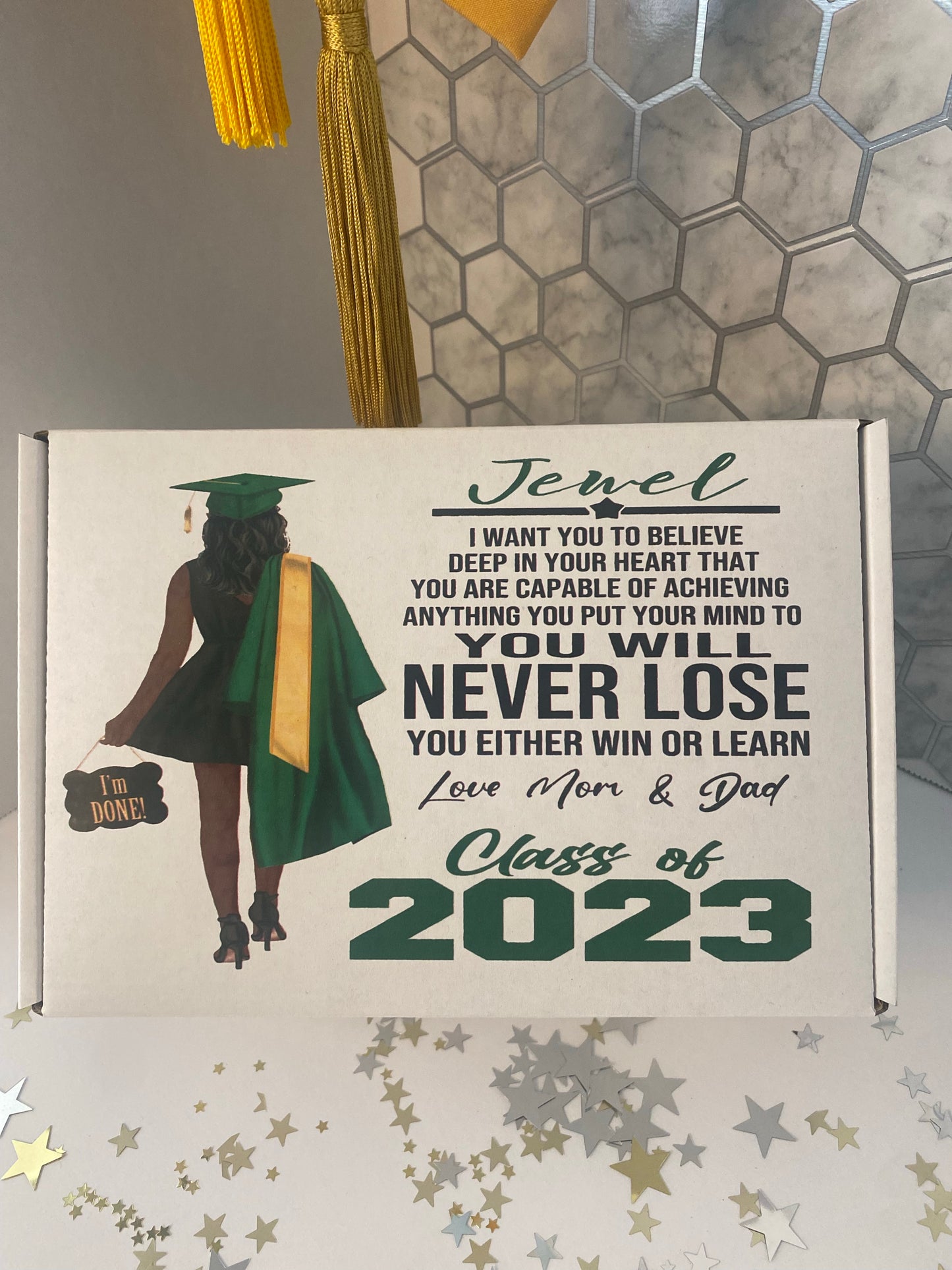 Custom Graduation Boxes | Graduation Gift Box | Jazzy Blingin Teez
